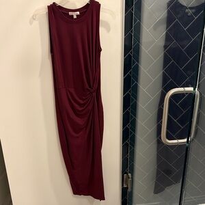 Nine Britton Burgundy Midi Dress